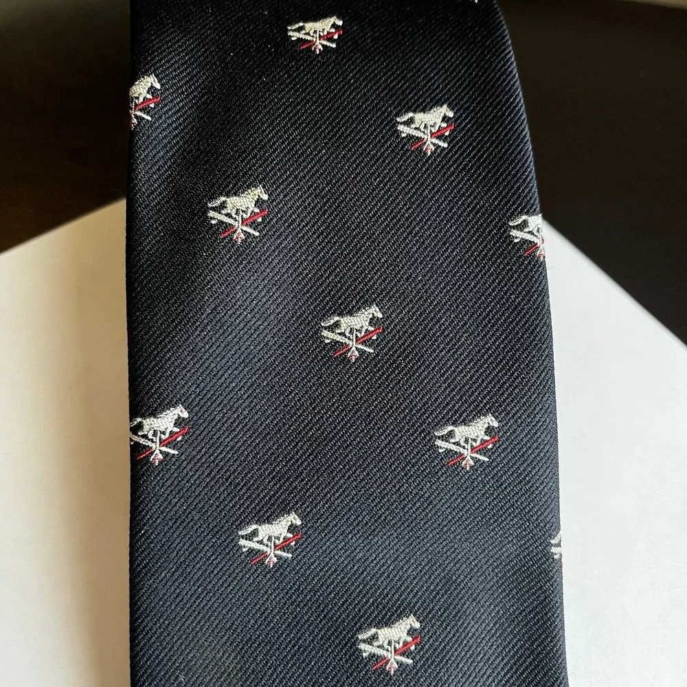 Robert Talbott VTG 60's‎ Equestrian Tie Horse Silk/Poly England Florida Collab